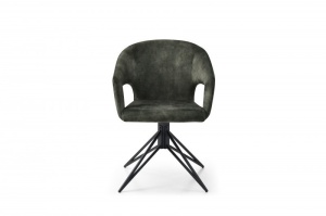 STOC !!! SET 2 SCAUNE ROTATIV PIVOTANT, ETERNITY, COD 40498, TAPITERIE CATIFEA VERDE INCHIS, DESIGN RETRO - Img 3
