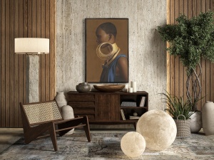 TABLOU CANVAS KAMALI, 80x120 CM, RAMA DIN MDF, STIL MODERN