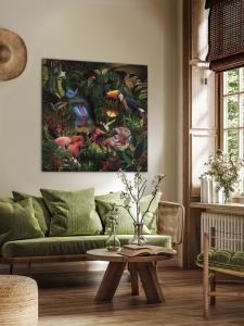 TABLOU DECORATIV SELVATICA, 100x100 CM, DIN STICLA SECURIZATA, STIL MODERN