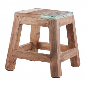 TABURET BERGEN REF. 22995, DIN LEMN MASIV DE MAHON, STIL VINTAGE, VIC