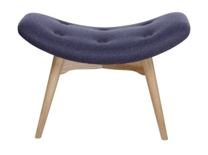TABURET CONTORU GRI, CONFECTIONAT DIN TEXTIL SI LEMN, STIL MODERN