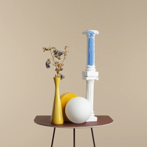 VEIOZA BALL S, 17 CM, GALBENA, DIN STICLA SI METAL, STIL MODERN - Img 4