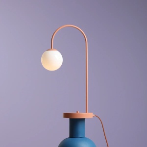 VEIOZA UNA, 60 CM, CORAL, DIN STICLA SI METAL, STIL MODERN