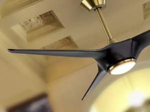 VENTILATOR ALISIOS, CU TELECOMANDA, 35/47 CM, NEGRU/BRONZ, DIN METAL, STIL MODERN - Img 3