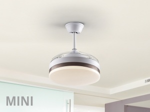 VENTILATOR VENTO MINI, CU TELECOMANDA, 35/45 CM, ALB MAT/BRONZ/OPAL, DIN METAL SI ACRIL, STIL MODERN - Img 4