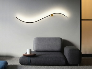 APLICA SILOE, 102 CM, AURIU/NEGRU MAT/OPAL, DIN METAL, ALUMINIU SI ACRIL, STIL MODERN - Img 4