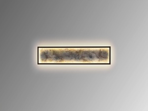 APLICA STONE, 60 CM, NEGRU MAT/GRI, DIN METAL SI ARDEZIE SINTETICA, STIL MODERN