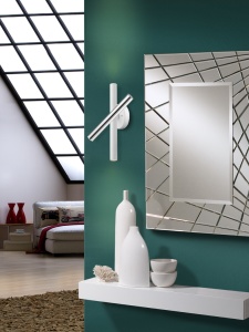 APLICA VARAS, 33 CM, ALB MAT/CROM/OPAL, DIN METAL SI ACRIL, STIL MODERN