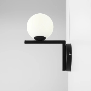 APLICA ZAC, 31 CM, NEAGRA, DIN STICLA SI METAL, STIL MODERN - Img 2