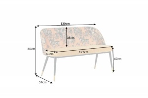 BANCA BOUTIQUE, DIN CATIFEA SI METAL 130CM, GALBEN, COD 41705 - Img 6