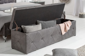 BANCHETA EXTRAVAGANCIA GRI ANTICHIZAT COD 40137 STIL MODERN - Img 2