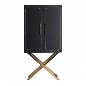 CABINET DE BAR SALZBURGO REF. 22738, DIN METAL SI PIELE ECOLOGICA, STIL VINTAGE, VIC