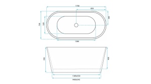 CADA REA MILANO, 170 CM, ALB, DIN ACRIL, CALITATE SUPERIOARA - Img 6