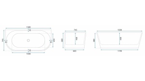 CADA REA OLIMPIA, 150 CM, ALB, DIN ACRIL, CALITATE SUPERIOARA - Img 7