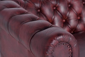 CANAPEA 200CM, MARO, DIN PIELE, STIL CHESTERFIELD, DESIGN CHESTERFIELD - Img 12
