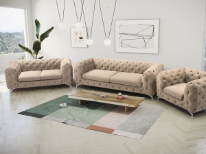 CANAPEA CHESTERFIELD 178CM, LIVERPOOL 2 LOCURI, DIN STOFA, DIVERSE NUANTE, DE CALITATE SUPERIOARA - Img 4