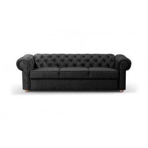 CANAPEA EXTENSIBILA 3 LOCURI, VALENTINO, NEAGRA, DIN STOFA( CATIFEA) DE CALITATE SUPERIOARA - Img 4