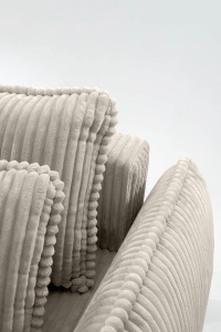 CANAPEA EXTENSIBILA NOA, CONFECTIONATA DIN TEXTIL, ARCURI SI SPUMA, BEJ, STIL MODERN - Img 6