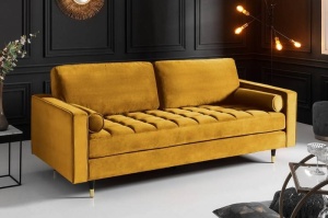 CANAPEA MODERNA DIN CATIFEA, 220CM, GALBEN MUSTAR, ARTIM GROUP SELECTION