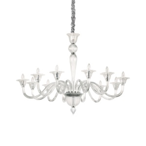 CANDELABRU BRIGITTA SP12, TRANSPARENT, DIN STICLA, STIL MODERN