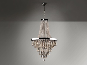 CANDELABRU PALACE, 170/270 CM, CROM/FUMURIU/TRANSPARENT, DIN METAL SI STICLA, STIL MODERN - Img 2