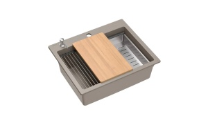 CHIUVETA BUCATARIE REA KURT 110 WORKSTATION, BEJ, DIN GRANIT, CALITATE SUPERIOARA