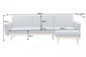COLTAR 260CM, SKAGEN, COD 40434, TAPITERIE GRI, DESIGN SCANDINAV