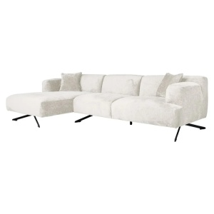 COLTAR DONOVAN CU 3 LOCURI + CANAPEA EXTENSIBILA STANGA, CREM 02, S5138, CONFECTIONAT DIN POLIURETAN SI 100% POLIESTER, RICHMOND INTERIOR