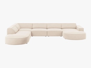 COLTAR JODIE, STANGA, 7 LOCURI, 364 CM, DIVERSE CULORI SI MATERIALE, DESIGN DEOSEBIT - Img 3