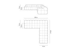 COLTAR MODULAR BELLIS, 5 LOCURI, 282 CM, DIVERSE CULORI SI MATERIALE, DESIGN DEOSEBIT - Img 21