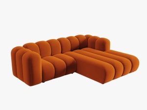 COLTAR MODULAR LUPIN, DREAPTA, 3 LOCURI, 228 CM, SCORTISOARA 14, TAPITERIE DIN CATIFEA, DESIGN DEOSEBIT - Img 2
