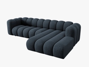 COLTAR MODULAR LUPIN, DREAPTA, 4 LOCURI, 288 CM, ALBASTRU ROYAL 86, TAPITERIE CHENILLE, DESIGN DEOSEBIT - Img 4