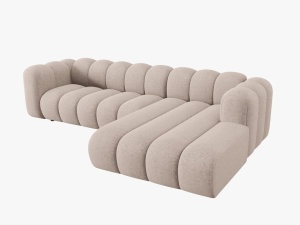 COLTAR MODULAR LUPIN, DREAPTA, 4 LOCURI, 288 CM, BEJ 30, TAPITERIE CHENILLE, DESIGN DEOSEBIT - Img 4