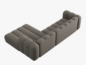 COLTAR MODULAR LUPIN, DREAPTA, 4 LOCURI, 288 CM, GRI 16, TAPITERIE CHENILLE, DESIGN DEOSEBIT - Img 4