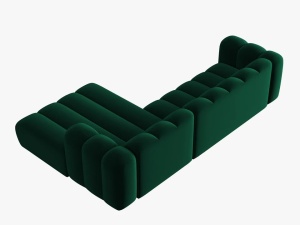COLTAR MODULAR LUPIN, DREAPTA, 4 LOCURI, 288 CM, VERDE SMARALD 7, TAPITERIE DIN CATIFEA, DESIGN DEOSEBIT - Img 4