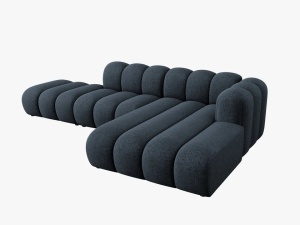 COLTAR MODULAR LUPIN, DREAPTA, 5 LOCURI, 294 CM, ALBASTRU ROYAL 86, TAPITERIE CHENILLE, DESIGN DEOSEBIT - Img 4