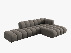 COLTAR MODULAR LUPIN, DREAPTA, 5 LOCURI, 294 CM, GRI 16, TAPITERIE CHENILLE, DESIGN DEOSEBIT - Img 3
