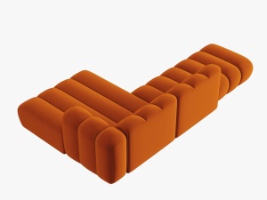 COLTAR MODULAR LUPIN, DREAPTA, 5 LOCURI, 294 CM, SCORTISOARA 14, TAPITERIE DIN CATIFEA, DESIGN DEOSEBIT - Img 4
