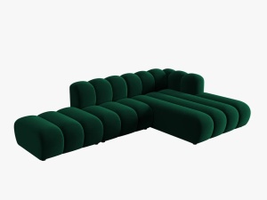 COLTAR MODULAR LUPIN, DREAPTA, 5 LOCURI, 294 CM, VERDE SMARALD 7, TAPITERIE DIN CATIFEA, DESIGN DEOSEBIT - Img 2