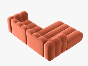 COLTAR MODULAR LUPIN, STANGA, 3 LOCURI, 228 CM, CORAL 12, TAPITERIE DIN CATIFEA, DESIGN DEOSEBIT - Img 4