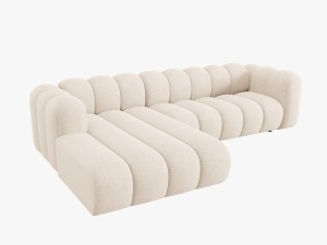 COLTAR MODULAR LUPIN, STANGA, 4 LOCURI, 288 CM, BEJ DESCHIS 23, TAPITERIE CHENILLE, DESIGN DEOSEBIT - Img 4