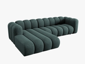 COLTAR MODULAR LUPIN, STANGA, 4 LOCURI, 288 CM, VERDE PETROL 78, TAPITERIE CHENILLE, DESIGN DEOSEBIT - Img 4