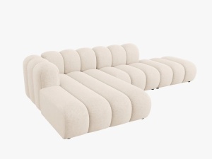 COLTAR MODULAR LUPIN, STANGA, 5 LOCURI, 294 CM, BEJ DESCHIS 23, TAPITERIE CHENILLE, DESIGN DEOSEBIT - Img 4