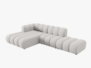 COLTAR MODULAR LUPIN, STANGA, 5 LOCURI, 294 CM, GRI DESCHIS 06, TAPITERIE CHENILLE, DESIGN DEOSEBIT - Img 3