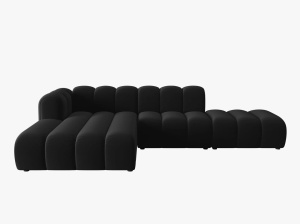 COLTAR MODULAR LUPIN, STANGA, 5 LOCURI, 294 CM, NEGRU 19, TAPITERIE DIN CATIFEA, DESIGN DEOSEBIT