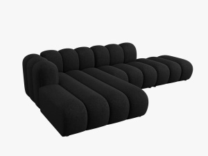 COLTAR MODULAR LUPIN, STANGA, 5 LOCURI, 294 CM, NEGRU 19, TAPITERIE CHENILLE, DESIGN DEOSEBIT - Img 4