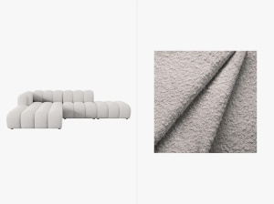 COLTAR MODULAR LUPIN, STANGA/DREAPTA, 5 LOCURI, 294 CM, DIVERSE NUANTE, TAPITERIE BOUCLE, DESIGN DEOSEBIT - Img 2