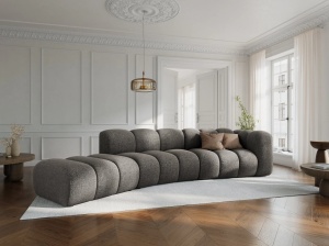 COLTAR SEMIROTUND LUPIN, STANGA, 5 LOCURI, 335 CM, GRI 16, TAPITERIE CHENILLE, DESIGN DEOSEBIT