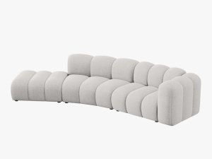 COLTAR SEMIROTUND LUPIN, STANGA, 5 LOCURI, 335 CM, GRI DESCHIS 06, TAPITERIE CHENILLE, DESIGN DEOSEBIT - Img 3
