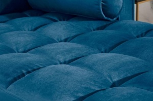 COLTAR SUPER CONFORTABIL 260CM, VELVET II, DIN LEMN SI CATIFEA, ALBASTRU, ARTIM GROUP SELECTION - Img 6
